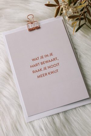 Wat je in je hart bewaart