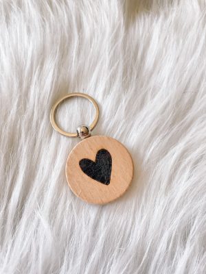 Houten sleutelhanger - hartje