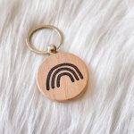 Houten sleutelhanger - regenboog