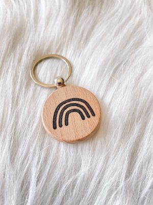 Houten sleutelhanger - regenboog