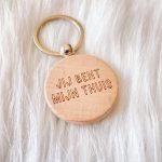 Houten sleutelhanger - Jij bent mijn thuis