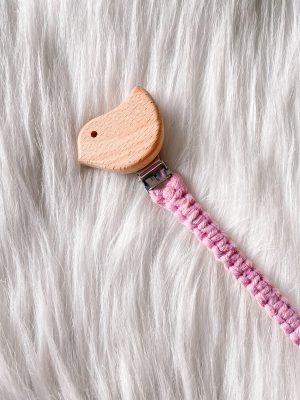 Macrame fopspeenkoord lila