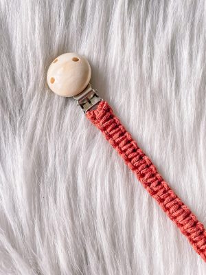 Macrame fopspeenkoord roest