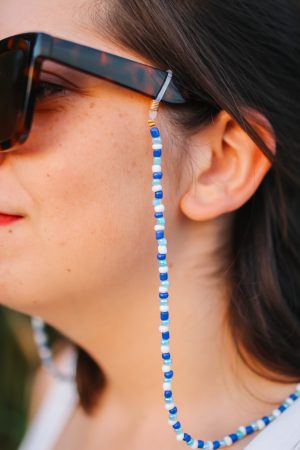 Brillenkoord blauw tinten