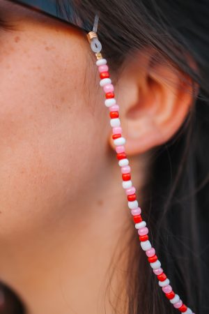 Brillenkoord rood/roze
