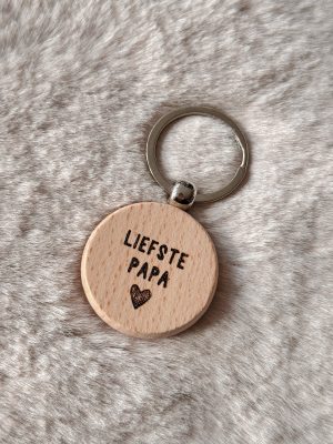 Houten sleutelhanger - Liefste papa