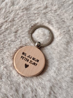 Houten sleutelhanger - Peter zijn?