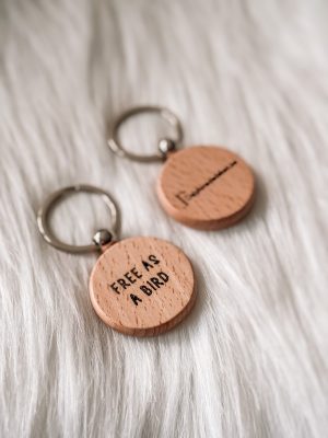 Houten sleutelhanger - Free as a bird
