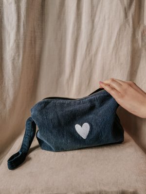 Tasje van ribfluweel: khaki - Afbeelding 5