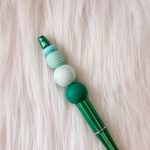 Kralenpen - groen marmer