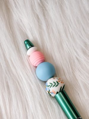 Kralenpen - groen bloem