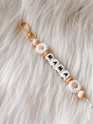 Mama sleutelhanger - wit