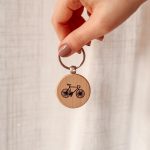 Houten sleutelhanger - fiets