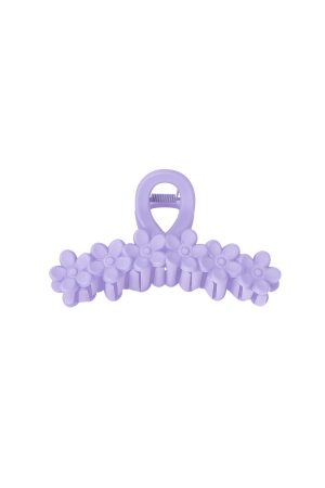 Hairclip bloemen rij lila