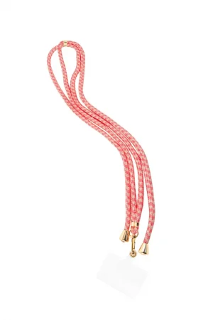 Phone cord cotton rood/roze