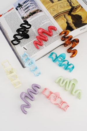 Hairclip zigzag lichtblauw - Afbeelding 2