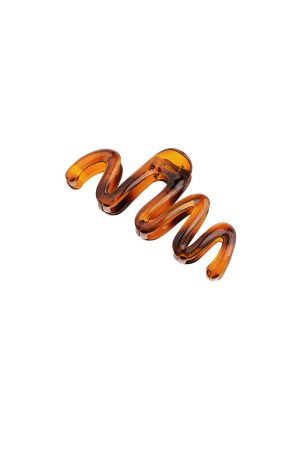 Hairclip zigzag bruin