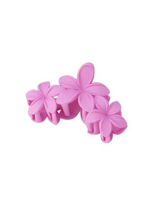 Hairclip grote bloemen fushia