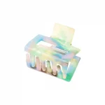 Hairclip medium vierkant blauw mix