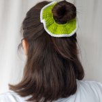 Scrunchie grasgroen-grijsblauw