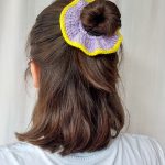 Scrunchie pastelpaars-geel