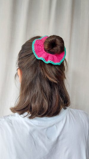 Scrunchie fushia-turquoise