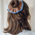 Scrunchie bruin-lichtblauw