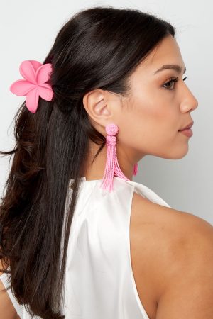 Hairclip bloem groot oranje - Afbeelding 2