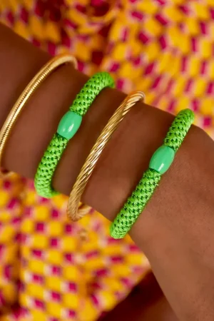 Haarrekker / armbandje paars/roze gestreept - Afbeelding 5