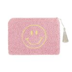 Make-up bag teddy smiley roze