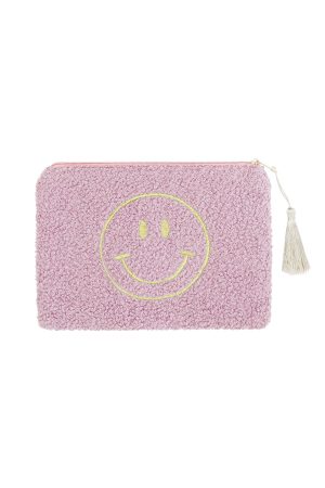 Make-up bag teddy smiley lila