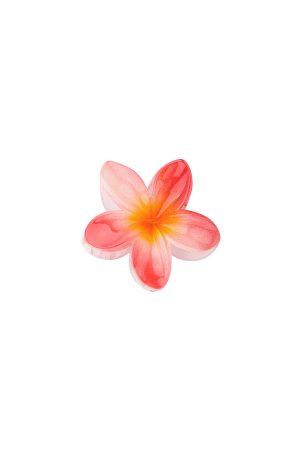 Hairclip bloem klein rood/oranje