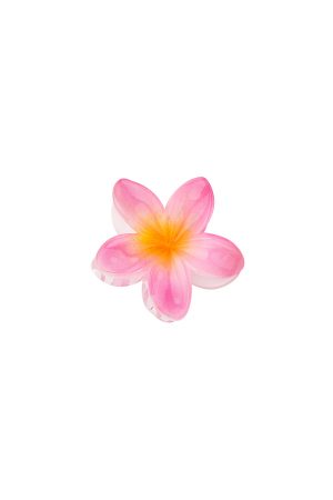 Hairclip bloem klein roze/oranje