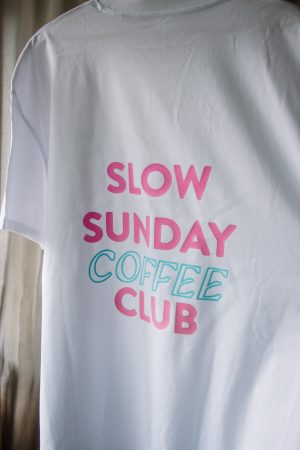 T-shirt slow coffee roze/cyaan - Afbeelding 3