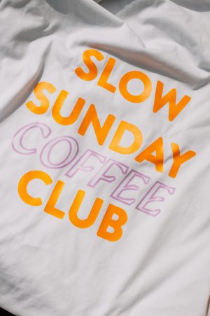 T-shirt slow coffee oranje/paars - Afbeelding 3