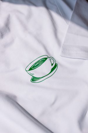 T-shirt slow coffee lichtblauw/groen - Afbeelding 4