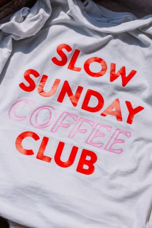 T-shirt slow coffee rood/roze - Afbeelding 3