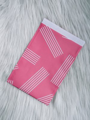 Cadeauzakje m: roze strepen / 3 stuks