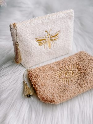 Make-up bag teddy oog beige - Afbeelding 2