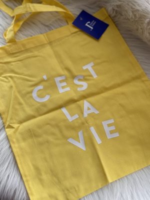 Totebag c'est la vie geel
