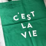 Totebag c'est la vie groen