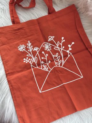 Totebag enveloppe baksteenrood