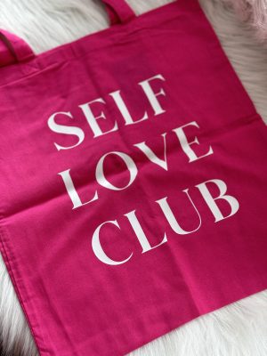 Totebag self love club fushia