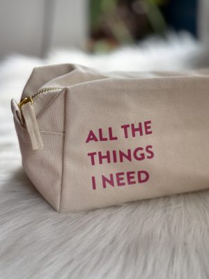 Pennenzak large: all the things I need donkerroze
