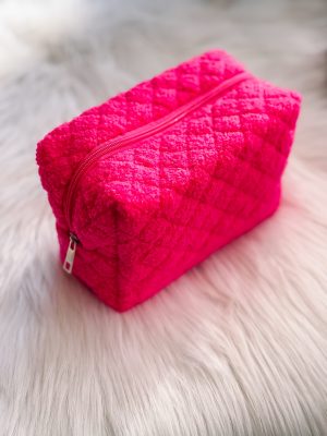 Make-up bag teddy fushia