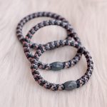 Haarrekker / armbandje blauw/grijs