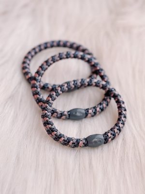 Haarrekker / armbandje blauw/grijs
