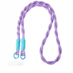 Lange telefoonkoord twisted lila/blauw