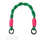 Korte telefoonkoord twisted groen/roze