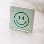Muntgroene tegel: smiley